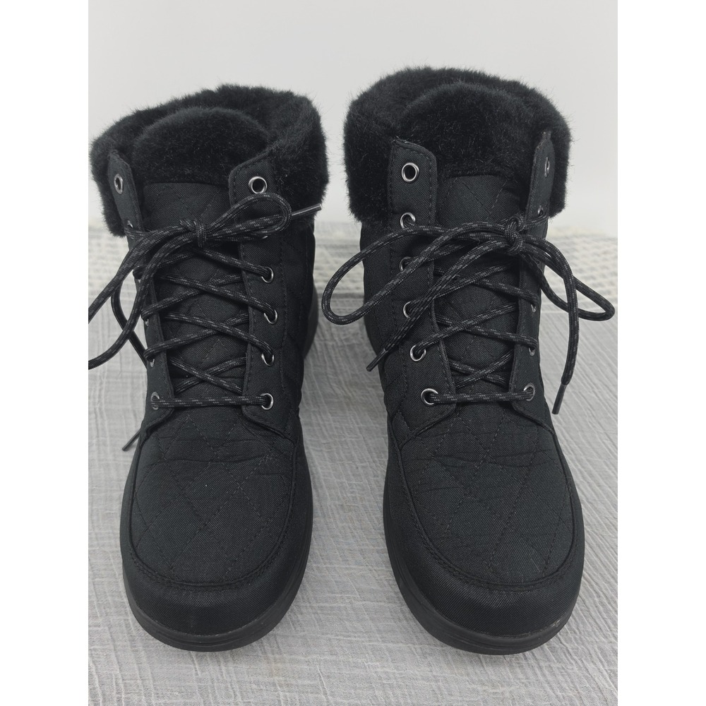 LL Bean Ultralight Primaloft Waterproof Winter Boots Black Fur 505931 Womens 10